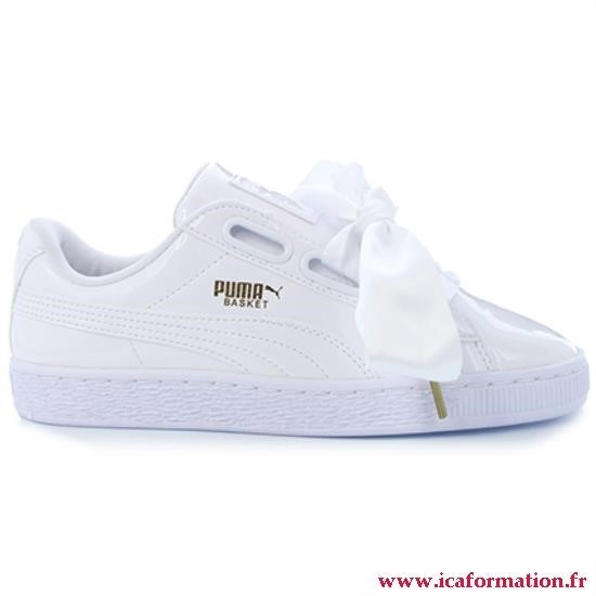 puma blanches gros lacets